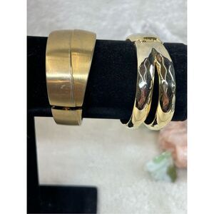Two Gold Costume Cuff Bracelets